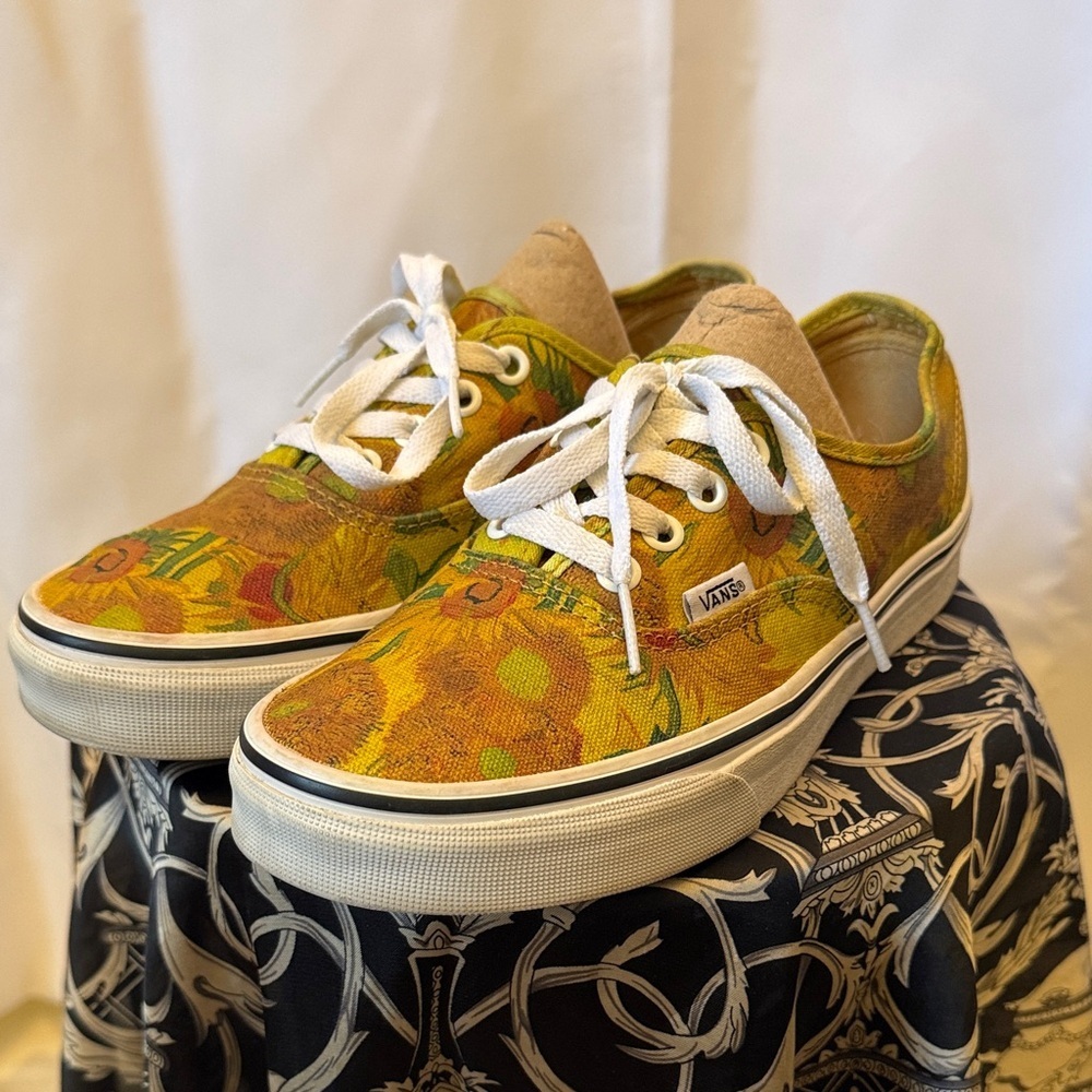 Vans Van Gogh Sunflower Canvas Shoes with White Laces